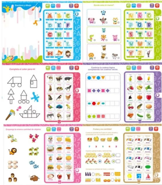 📚 Libro Interactivo Bilingüe para Niños – Aprende Jugando en Inglés y Español 🌟