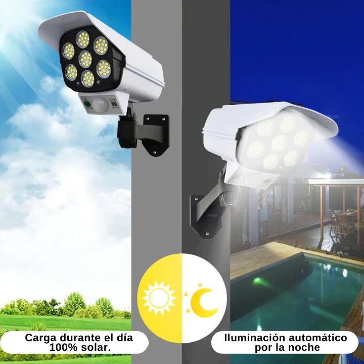 Foco Solar tipo Cámara – Ilumina y Protege tu Hogar Toda la Noche - ¡Últimas Unidades!