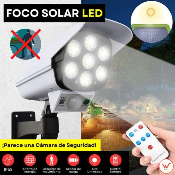 Foco Solar tipo Cámara – Ilumina y Protege tu Hogar Toda la Noche - ¡Últimas Unidades!