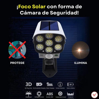 Foco Solar tipo Cámara – Ilumina y Protege tu Hogar Toda la Noche - ¡Últimas Unidades!