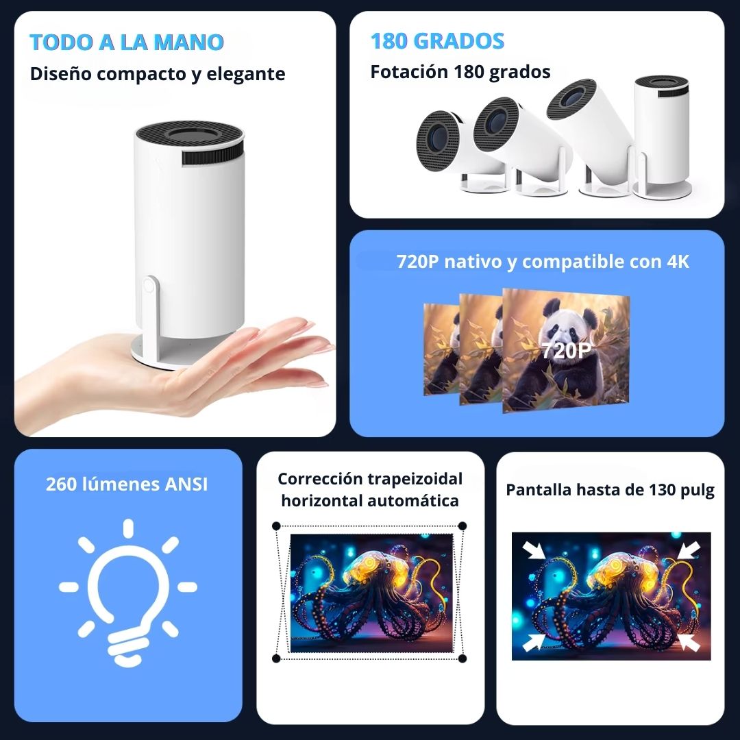 Proyector Portátil Wifi 4K