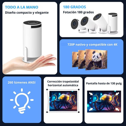 Proyector Portátil Wifi 4K