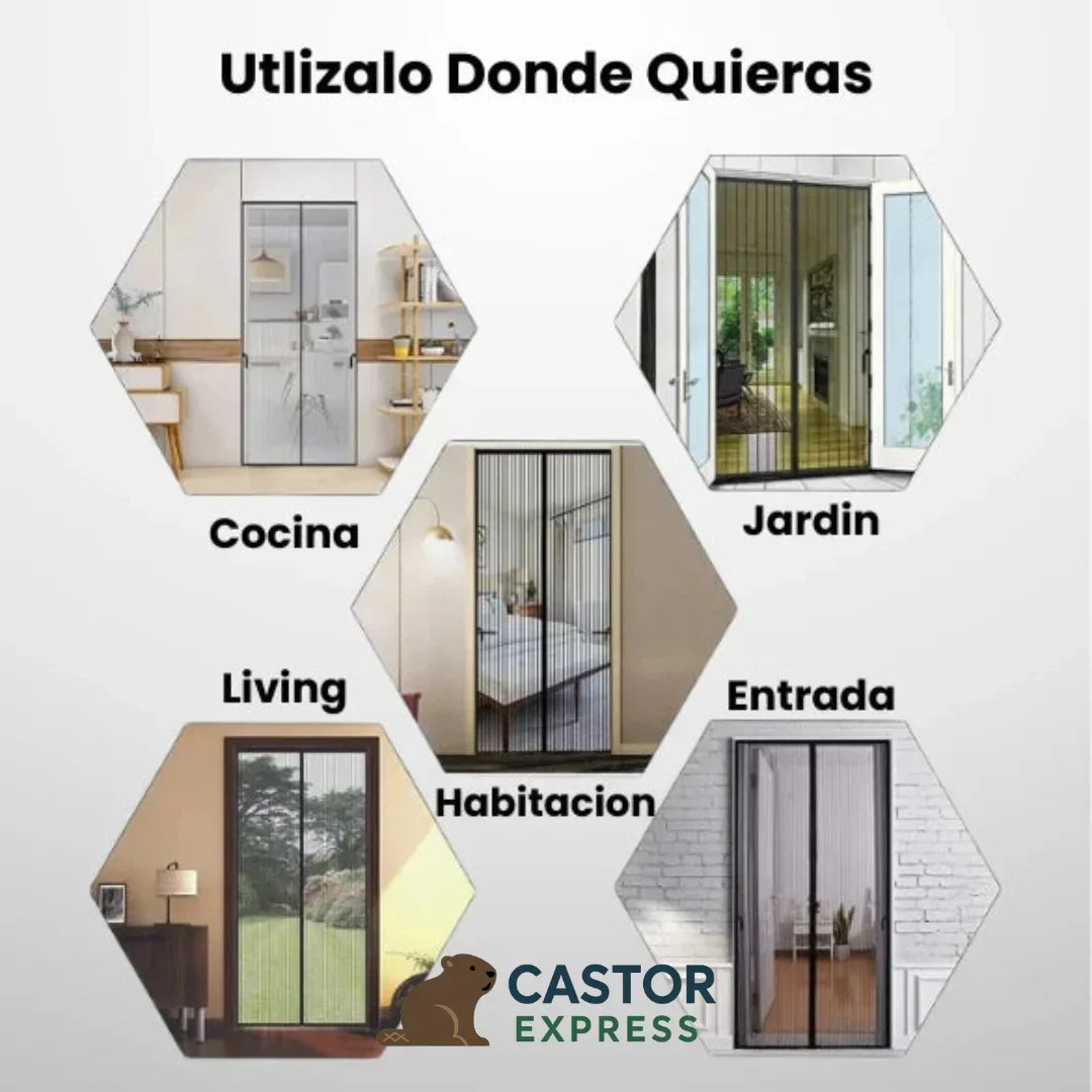 .Cortina Magnética - Cierre Automático – Protege a tu familia de insectos cada día