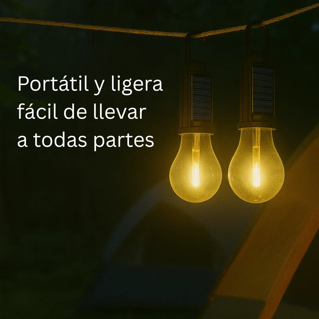 .Luz instantánea sin cables: Pack 2 Bombillas solar HookPro – tu aliado en oscuridad en cualquier lugar