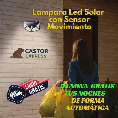 Lámpara Solar con Sensor de movimiento – Iluminación Potente – Seguridad automática y ecológica cada noche