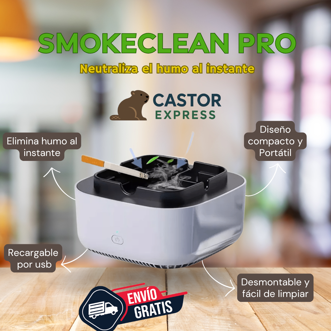 SmokeClean Pro – Purificador Portátil Antihumo – Conserva un Espacio Limpio y Agradable Siempre